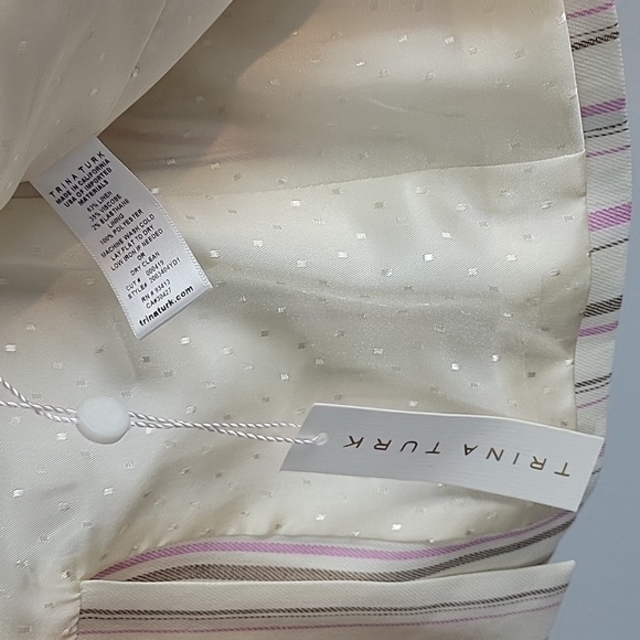 Trina Turk Wexler Stripe Blazer Jacket Linen - Picture 3 of 10